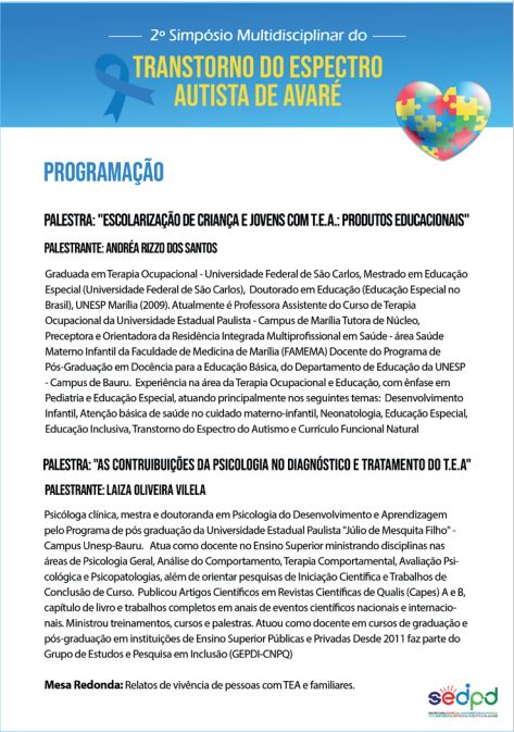 Jornal O Victoriano De Avaré Avaré Terá O 2º Simpósio Do Transtorno Do Espectro Autista Em Abril 8823